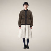 Women's Faux Fur Puffer Jacket in Soil Brown | Save The Duck