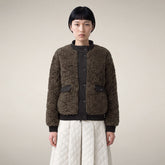 Women's Faux Fur Puffer Jacket in Soil Brown | Save The Duck
