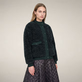 Women's Faux Fur Puffer Jacket in Nori Green | Save The Duck