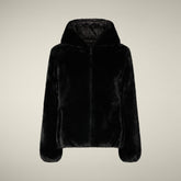 Giacca donna reversibile Laila in pelliccia animal free nero - Faux Fur | Save The Duck