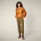 Giacca donna reversibile Laila in pelliccia animal free marrone caramello - Faux Fur | Save The Duck