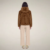 Giacca donna reversibile Laila in pelliccia marrone nocciola - FW26 Woman | Save The Duck