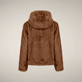 Giacca donna reversibile Laila in pelliccia marrone nocciola - FW26 Woman | Save The Duck