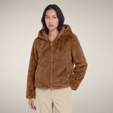 Giacca donna reversibile Laila in pelliccia marrone nocciola | Save The Duck