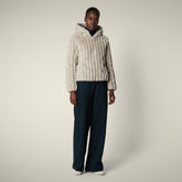 Giacca donna reversibile Este in pelliccia animal free rainy beige - Faux Fur | Save The Duck