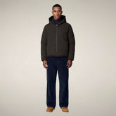 Men's Reversible Puffer Jacket Ezra in Brown Black - Generic | Save The Duck