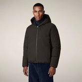 Men's Reversible Puffer Jacket Ezra in Brown Black | Save The Duck