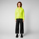 Woman's animal free puffer Kyla in fluo yellow - Fashion Woman | Save The Duck