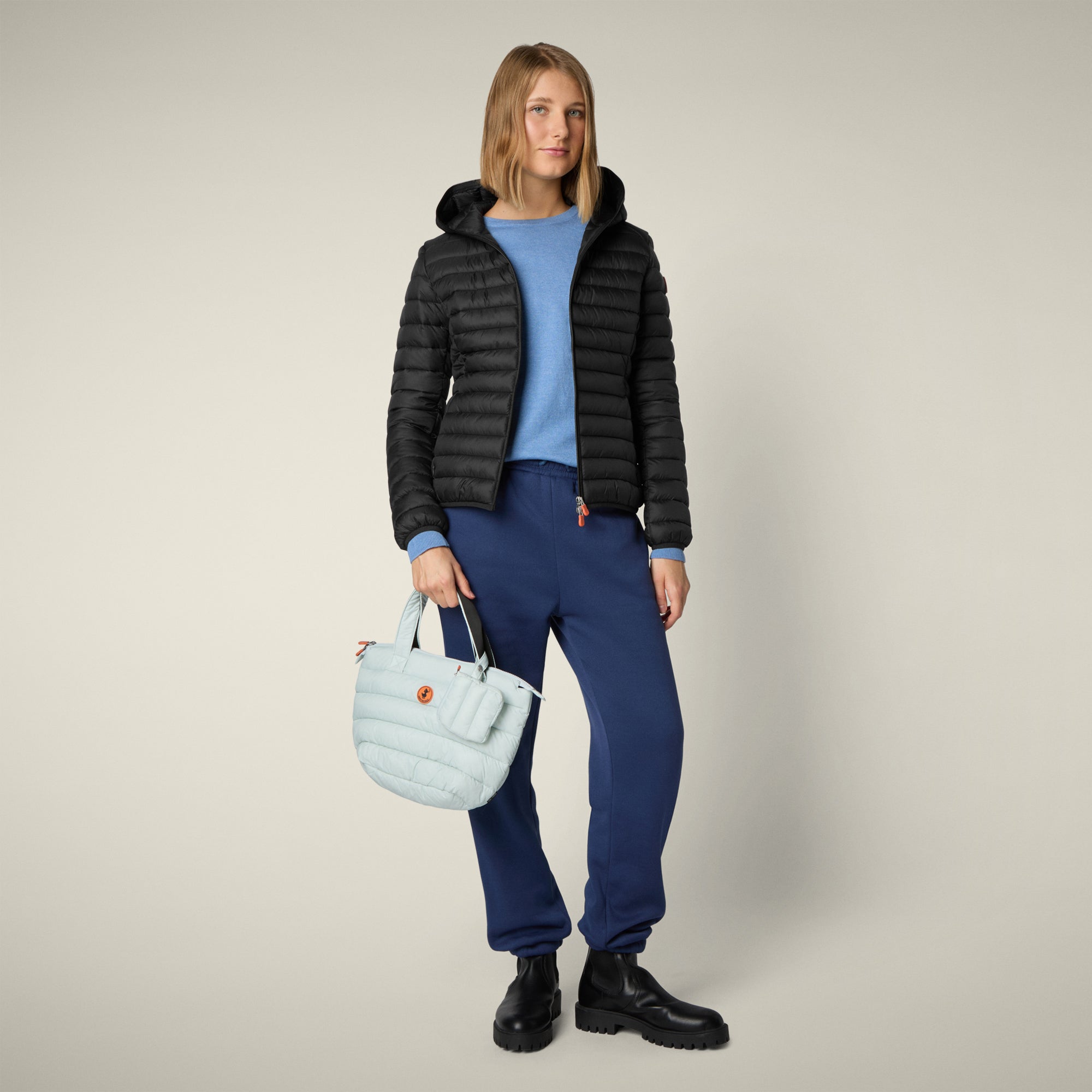 Doudoune à capuche Daisy animal-free noir pour femme