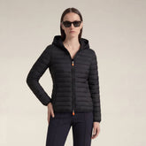 Piumino animal free con cappuccio donna Daisy Nero | Save The Duck