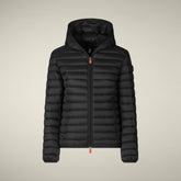 Piumino animal free con cappuccio donna Daisy Nero - Short puffer jackets | Save The Duck