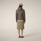 Piumino animal free con cappuccio donna Daisy Grigio elefante - Donna | Save The Duck