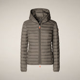 Piumino animal free con cappuccio donna Daisy Grigio elefante - Donna | Save The Duck