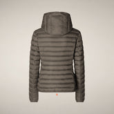 Piumino animal free con cappuccio donna Daisy Grigio elefante - Donna | Save The Duck