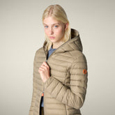 Piumino animal free con cappuccio donna Daisy Grigio elefante - Icons Donna | Save The Duck