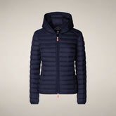 Piumino animal free con cappuccio donna Daisy blu navy - Piumini Donna Animal-Free | Save The Duck