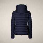 Piumino animal free con cappuccio donna Daisy blu navy - Piumini Donna Animal-Free | Save The Duck