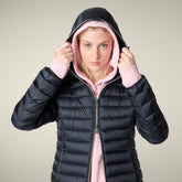 Piumino donna animal-free Alexis blu nero - Short puffer jackets | Save The Duck