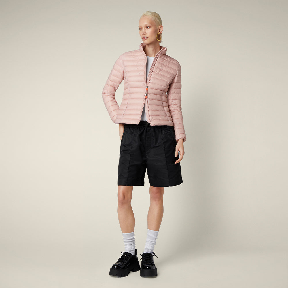 Women's animal free puffer jacket Carly in blush pink