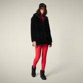 Giacca lunga donna reversibile Bridget in pelliccia animal free nero - Faux Fur | Save The Duck