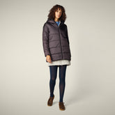 Giacca lunga donna reversibile Bridget in pelliccia animal free marrone nero - Faux Fur | Save The Duck