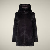Giacca lunga donna reversibile Bridget in pelliccia animal free marrone nero - Faux Fur | Save The Duck
