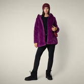 Giacca lunga donna reversibile Hellen viola ciclamino - Faux Fur | Save The Duck
