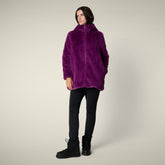 Giacca lunga donna reversibile Hellen viola ciclamino - Faux Fur | Save The Duck
