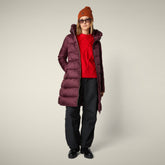 Piumino lungo donna animal free Lysa bordeaux - Piumini Donna Animal-Free | Save The Duck