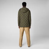 Doudoune à capuche Uwe animal-free laurel green pour homme - Recycled Homme | Save The Duck