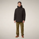 Veste rembourrée pour homme modèle Sesle marron noir | Save The Duck