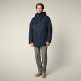 Parka uomo animal free Nicolas blu nero - Bureau Uomo | Save The Duck