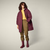 Bomber lungo donna animal free Isa bordeaux - Padded jackets | Save The Duck