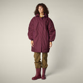 Bomber lungo donna animal free Isa bordeaux - Padded jackets | Save The Duck