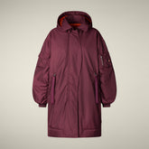 Bomber lungo donna animal free Isa bordeaux - Padded jackets | Save The Duck