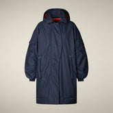 Bomber lungo donna animal free Isa blu nero - Padded jackets | Save The Duck