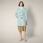 Trench donna Livia azzurro isola - Rain Woman SS26 Collection | Save The Duck