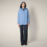 Women's hooded raincoat Daina in Cornflower Blue - Women's Raincoats | Save The Duck