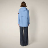 Women's hooded raincoat Daina in Cornflower Blue - Women's Raincoats | Save The Duck