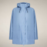 Women's hooded raincoat Daina in Cornflower Blue - Women's Raincoats | Save The Duck