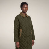 Piumino lungo donna Sadie verde serpente | Save The Duck