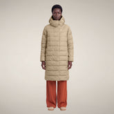 Damen-Steppmantel Caramel in Steinbeige - Collection Light Air Woman | Save The Duck