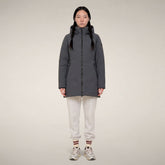 Piumino lungo donna Ashley grigio ebano - FW26 Woman | Save The Duck
