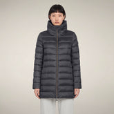 Piumino lungo donna Lydia grigio ebano | Save The Duck