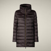 Piumino lungo donna animal free Lydia marrone nero - FW25 WOMAN COLLECTION | Save The Duck