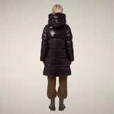 Women's Puffer Jacket Isabel in Brown Black - Preview FW26 Woman | Save The Duck