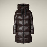 Piumino lungo donna animal free Isabel marrone nero - Giacche Donna | Save The Duck