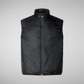 Man's gilet Stelis in black | Save The Duck