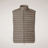 Man's quilted gilet Adam in elephant grey - Man | Save The Duck