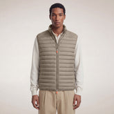 Man's quilted gilet Adam in elephant grey - Man | Save The Duck